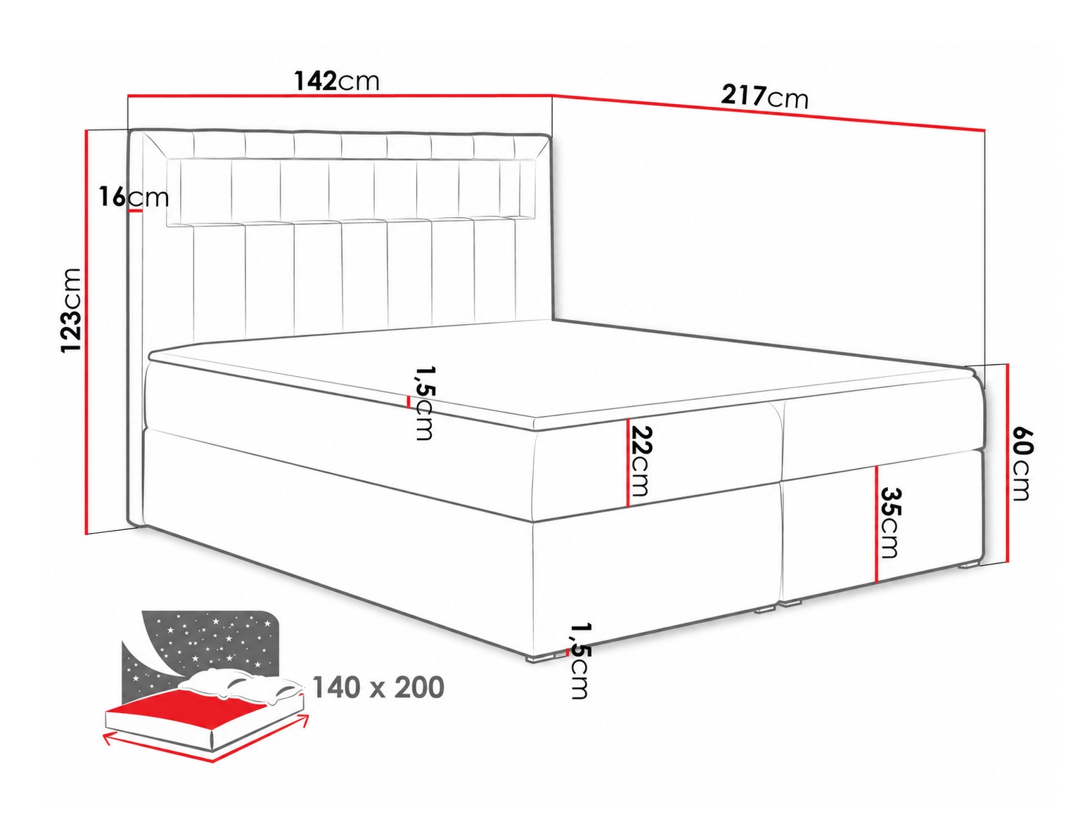 Κρεβάτι continental Pomum (Soft 011)