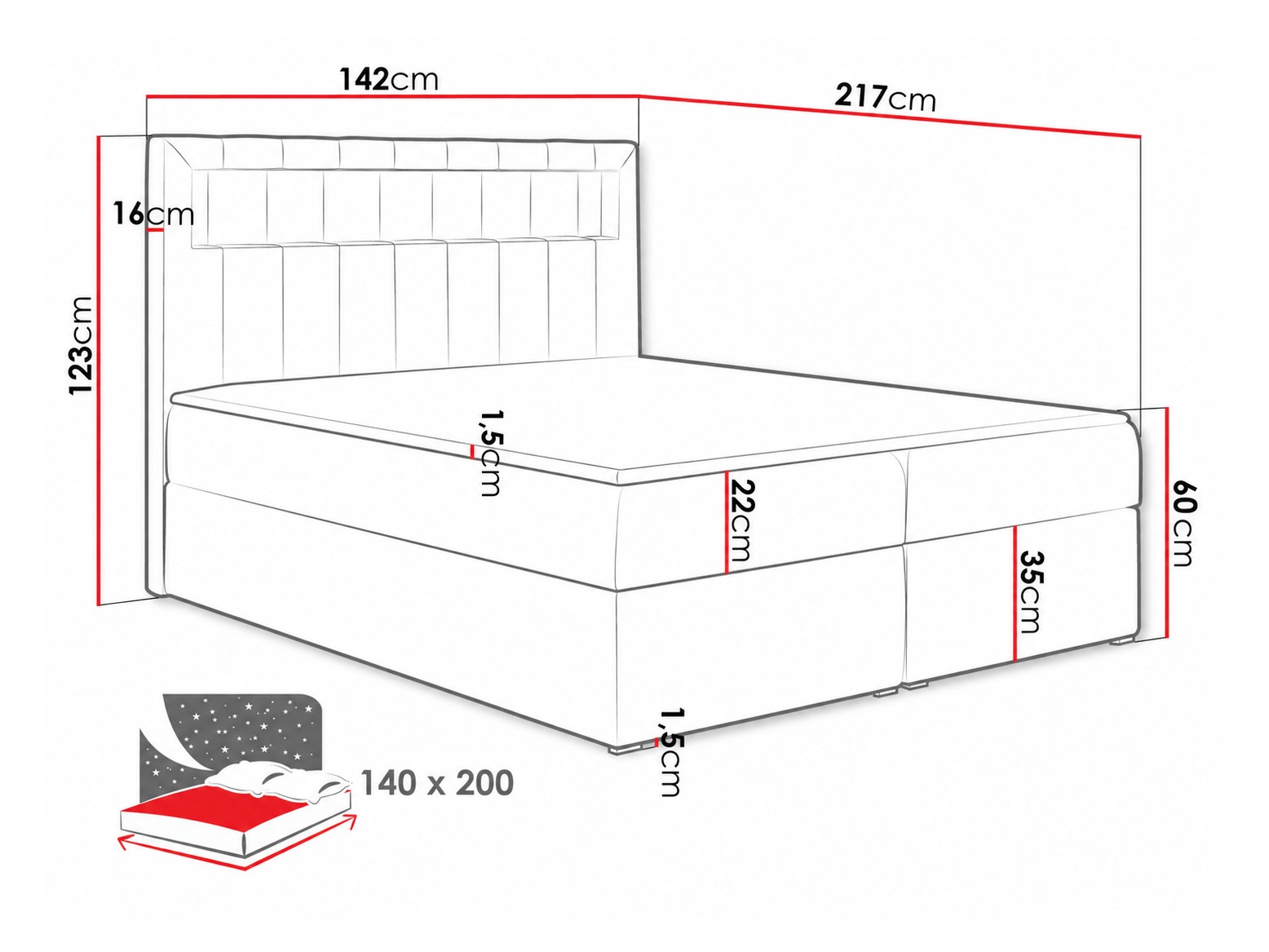 Κρεβάτι continental Pomum (Soft 017)