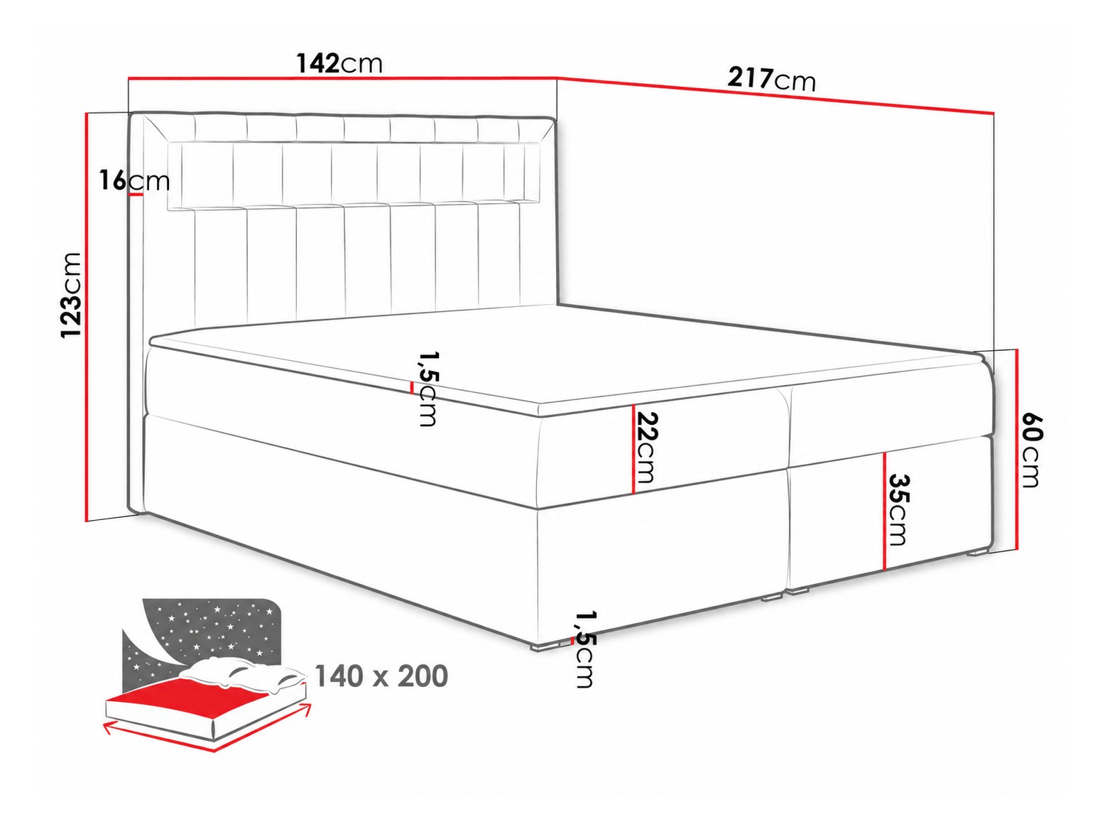 Κρεβάτι continental Pomum (Soft 029)