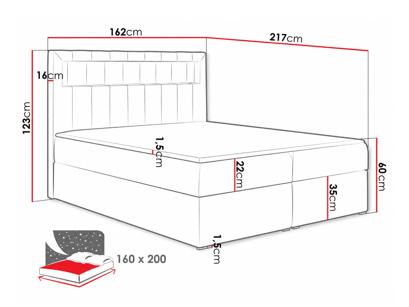 Κρεβάτι continental Pomum (Soft 033)
