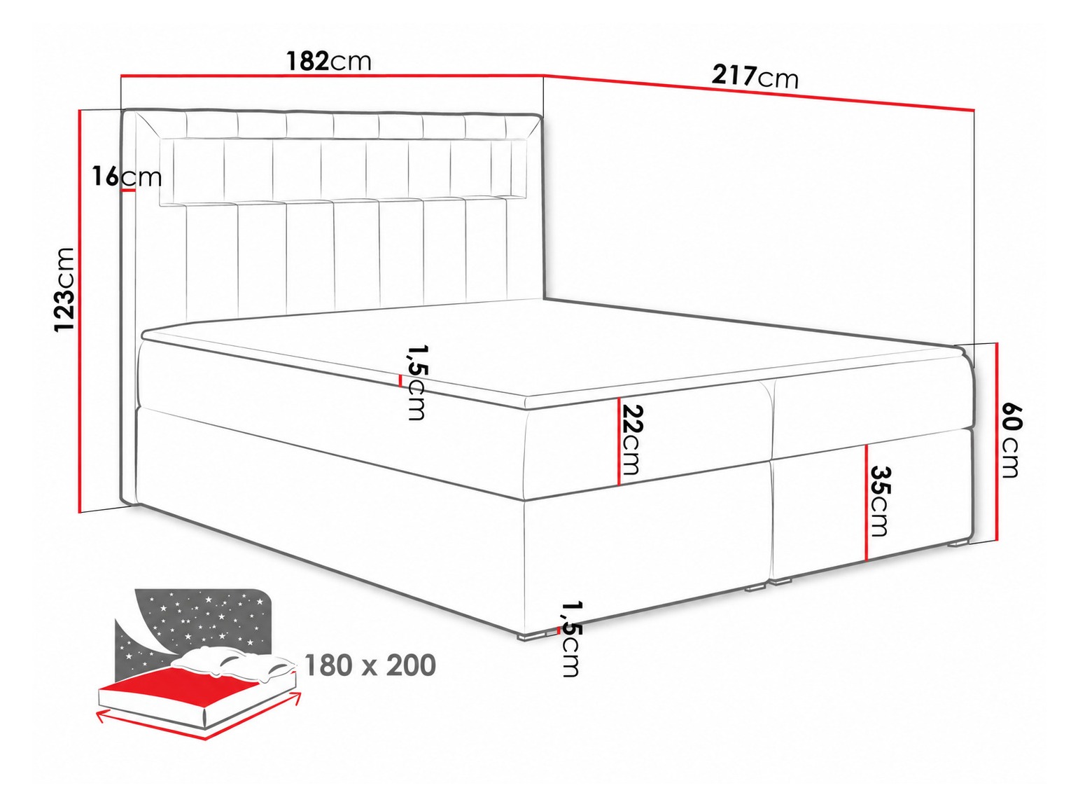 Κρεβάτι continental Pomum (Soft 033)