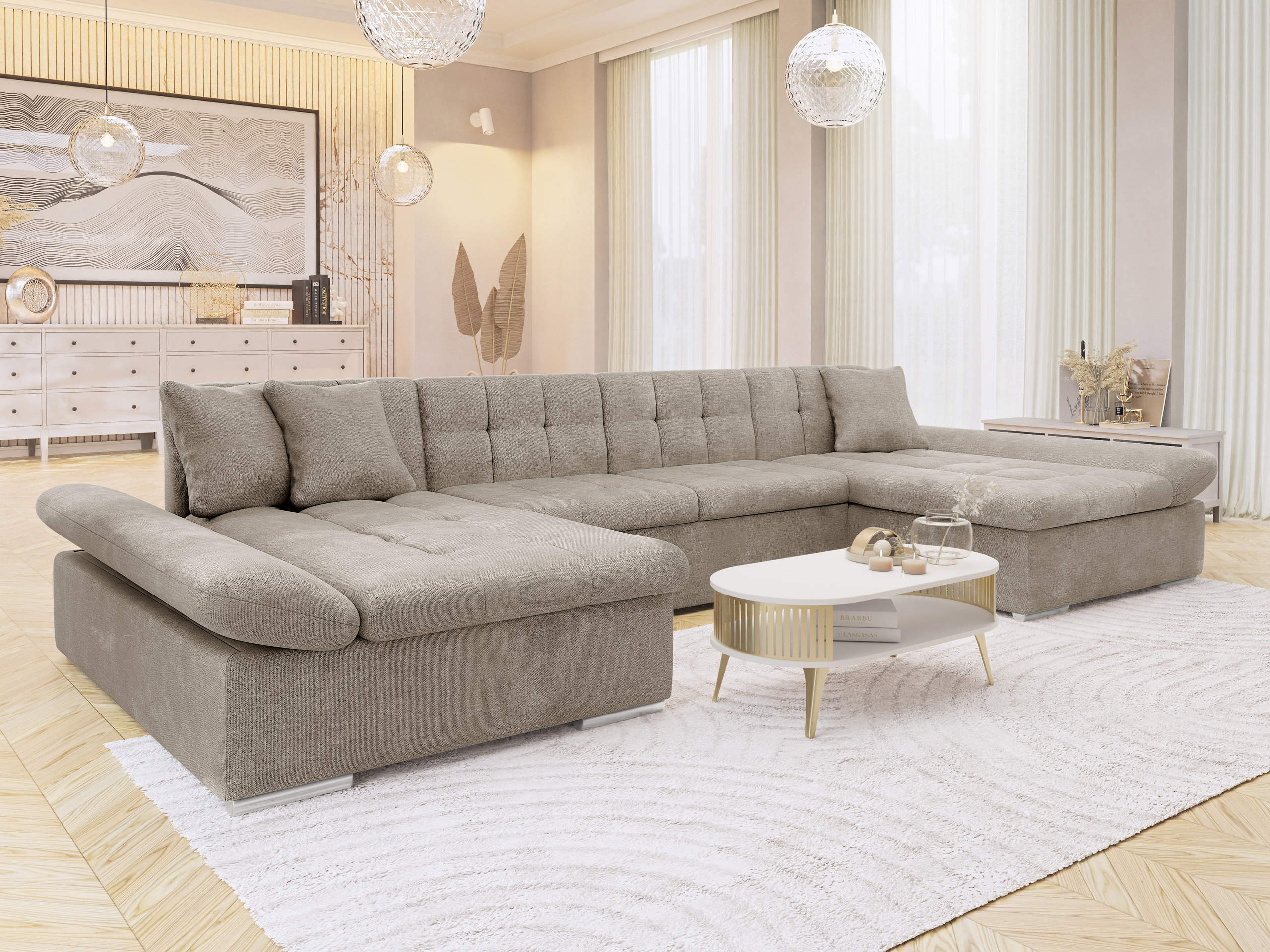 Γωνιακός Καναπές Comfivo Ficus (Spirit Taupe)