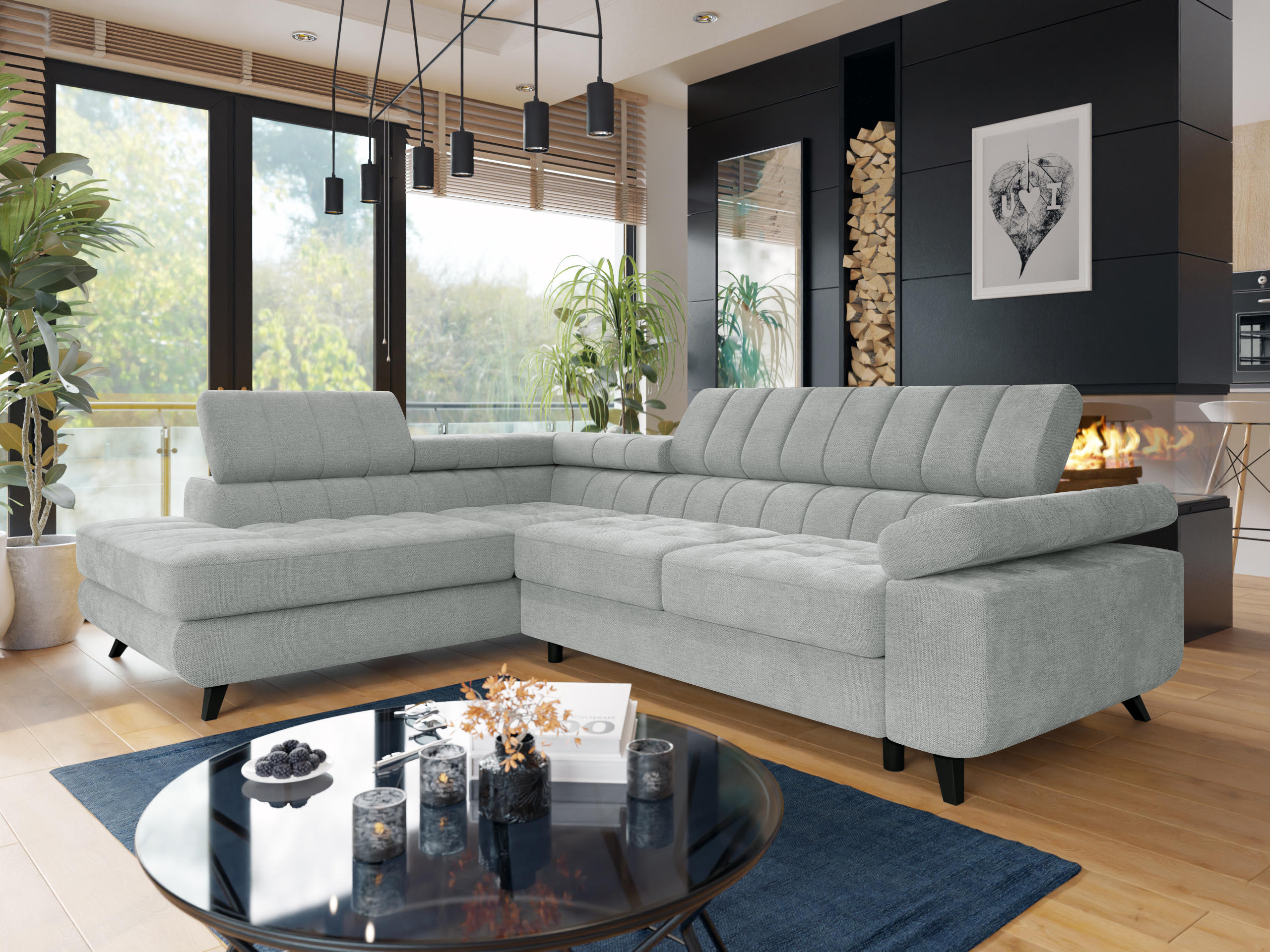 Γωνιακός Καναπές Comfivo Agnus (Spirit Ash)