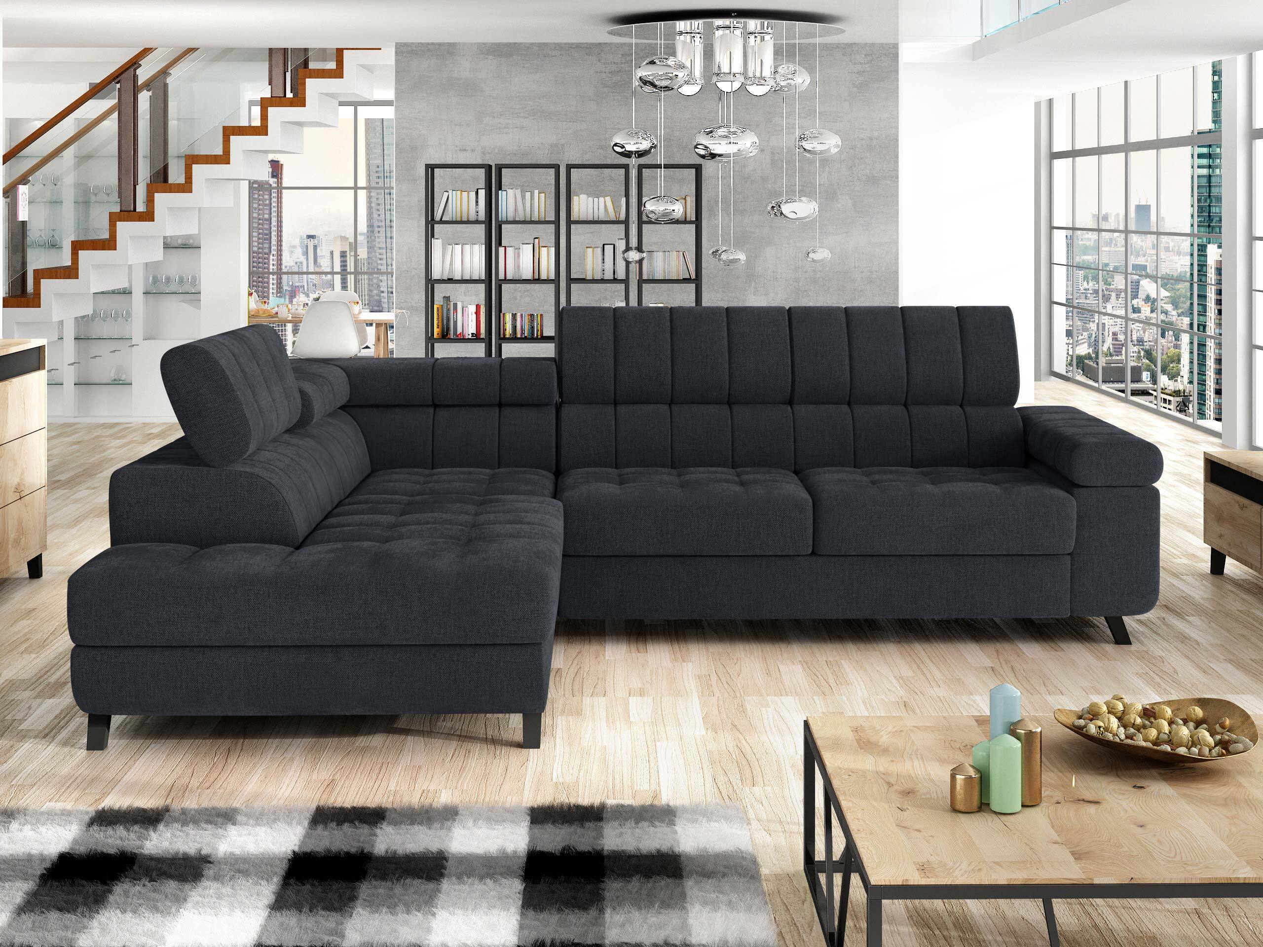 Γωνιακός Καναπές Comfivo Agnus (Spirit Black)