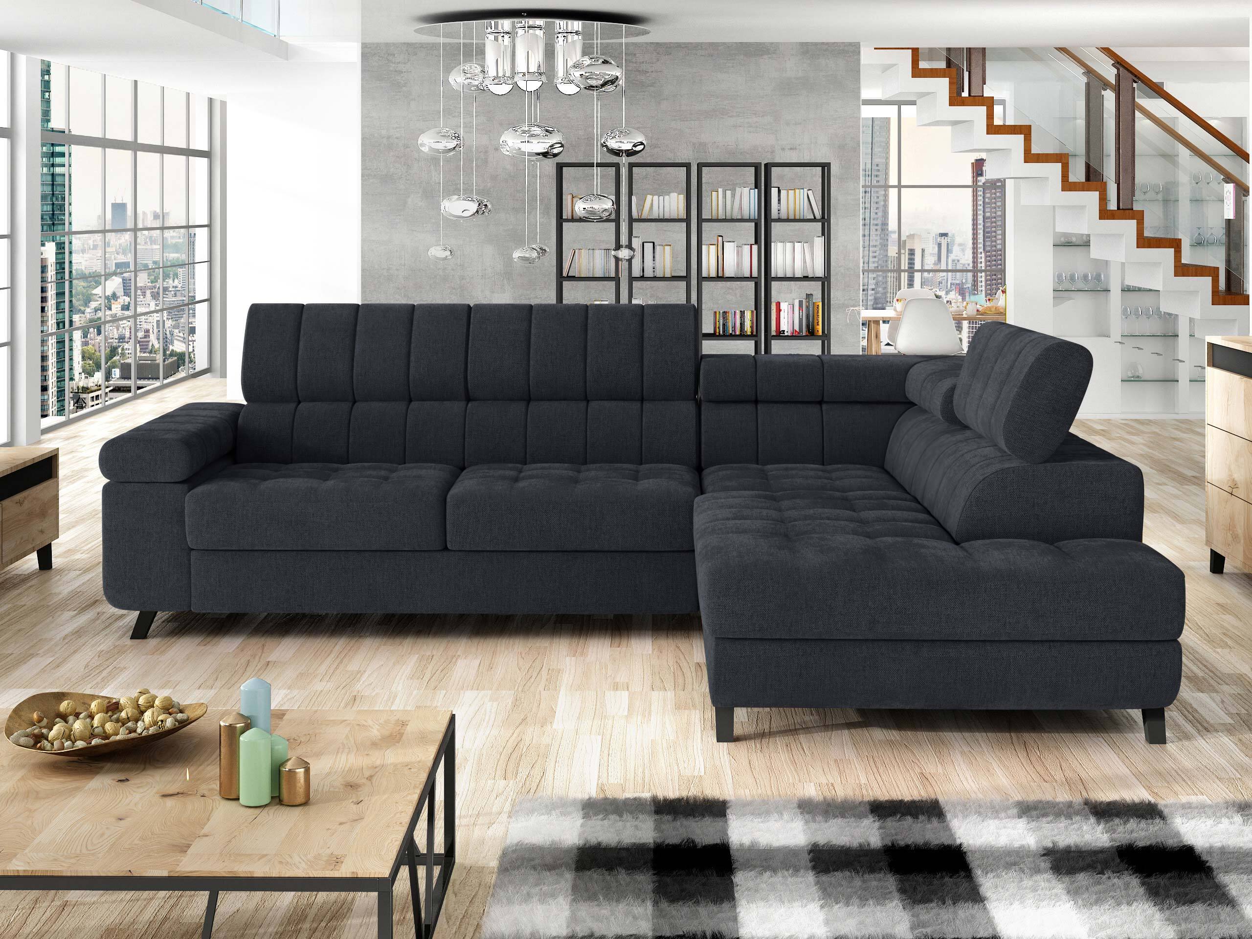 Γωνιακός Καναπές Comfivo Agnus (Spirit Black)