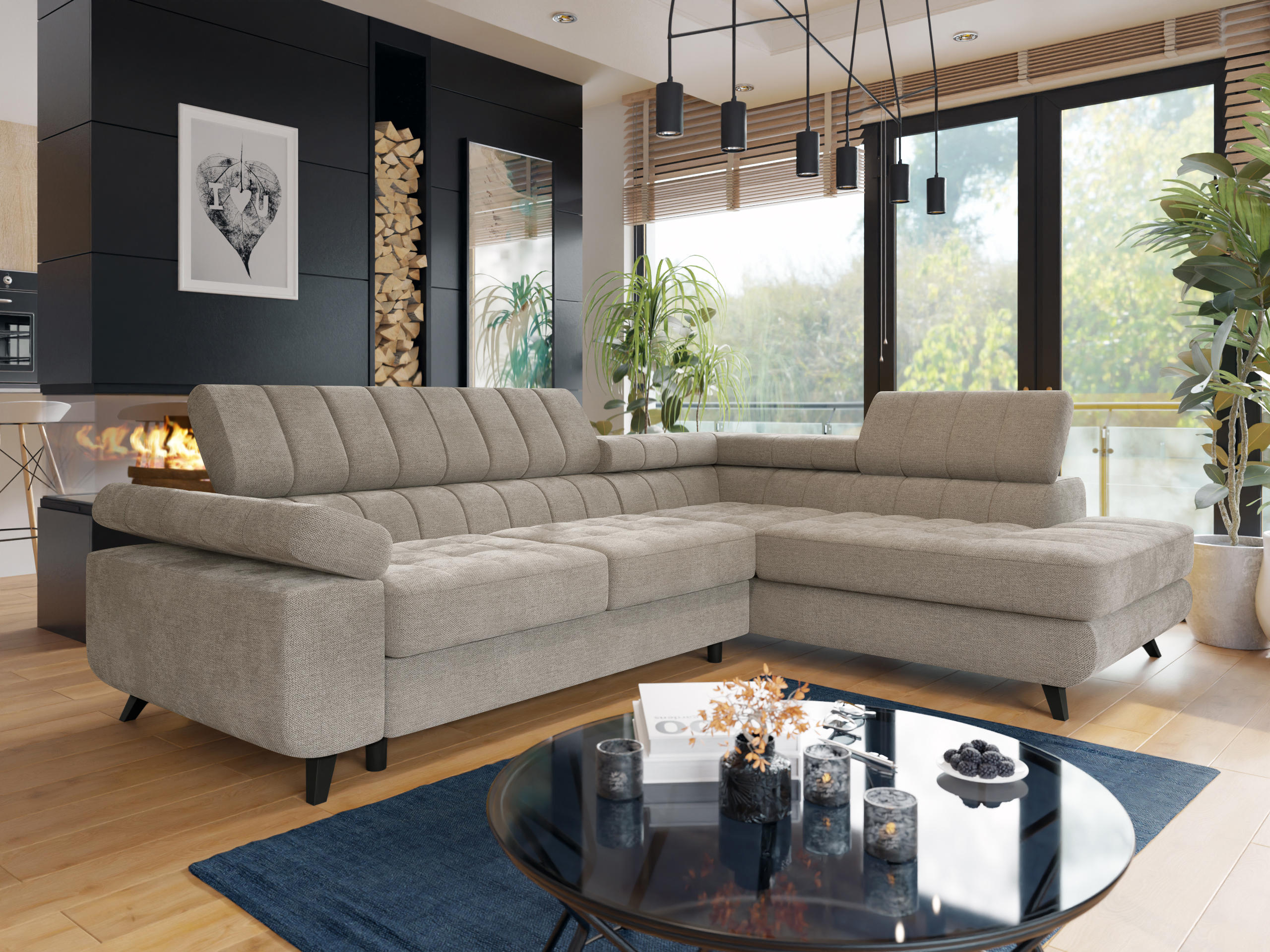 Γωνιακός Καναπές Comfivo Agnus (Spirit Taupe)