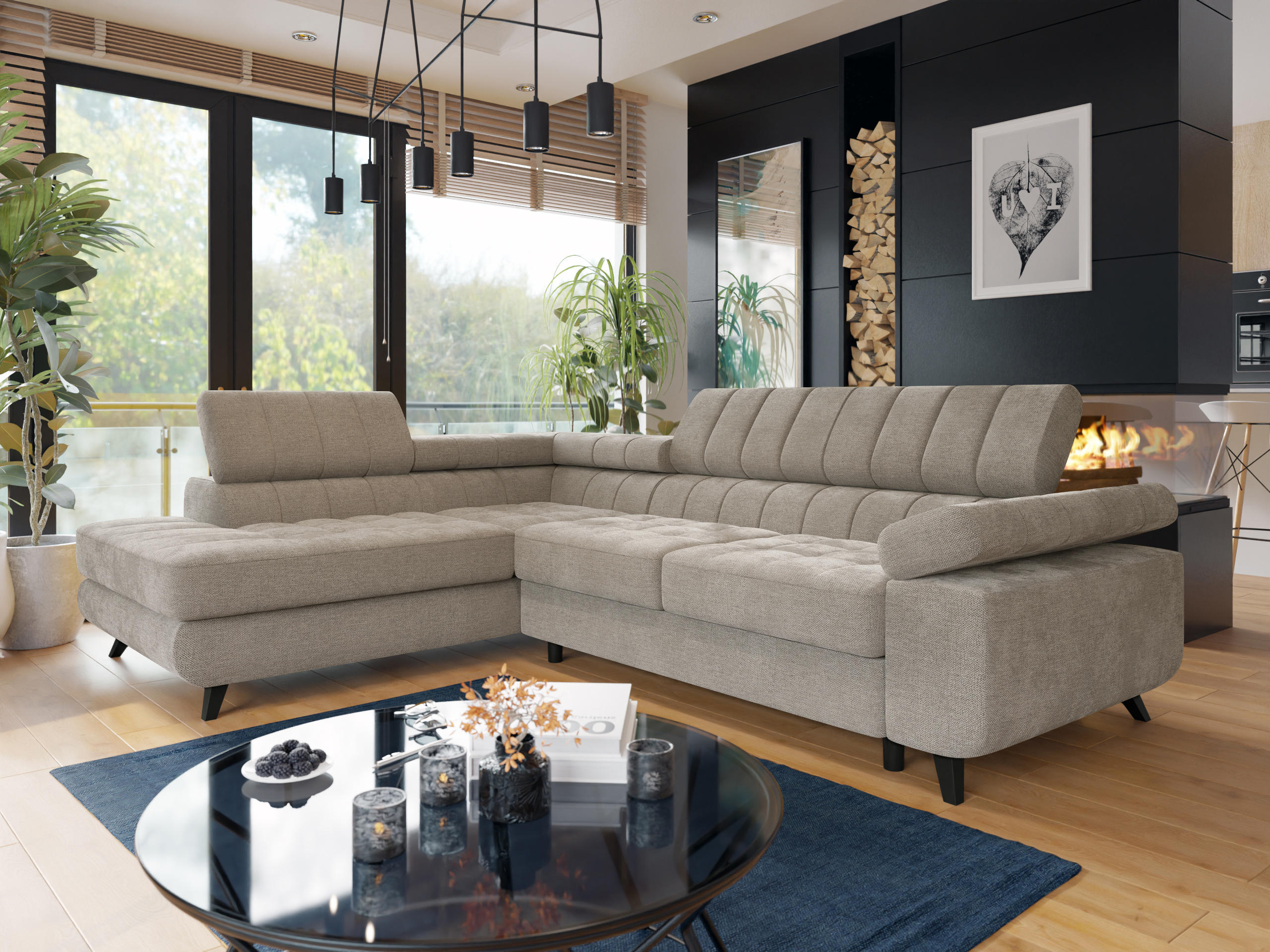 Γωνιακός Καναπές Comfivo Agnus (Spirit Taupe)