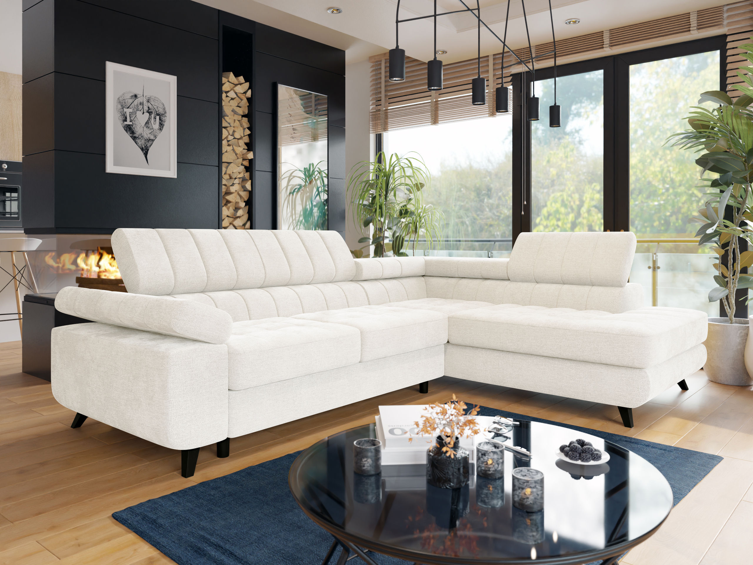 Γωνιακός Καναπές Comfivo Agnus (Spirit White)