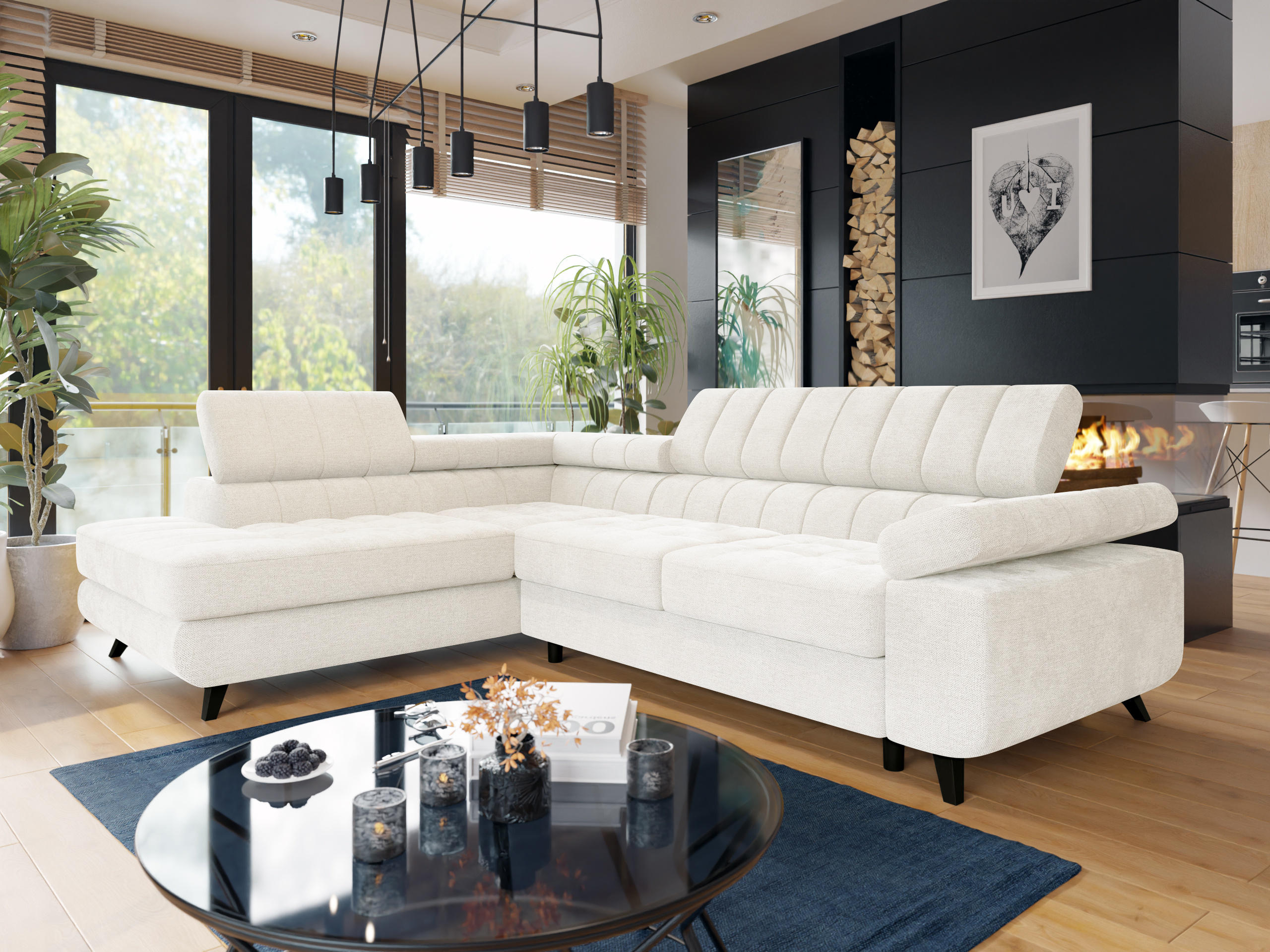 Γωνιακός Καναπές Comfivo Agnus (Spirit White)
