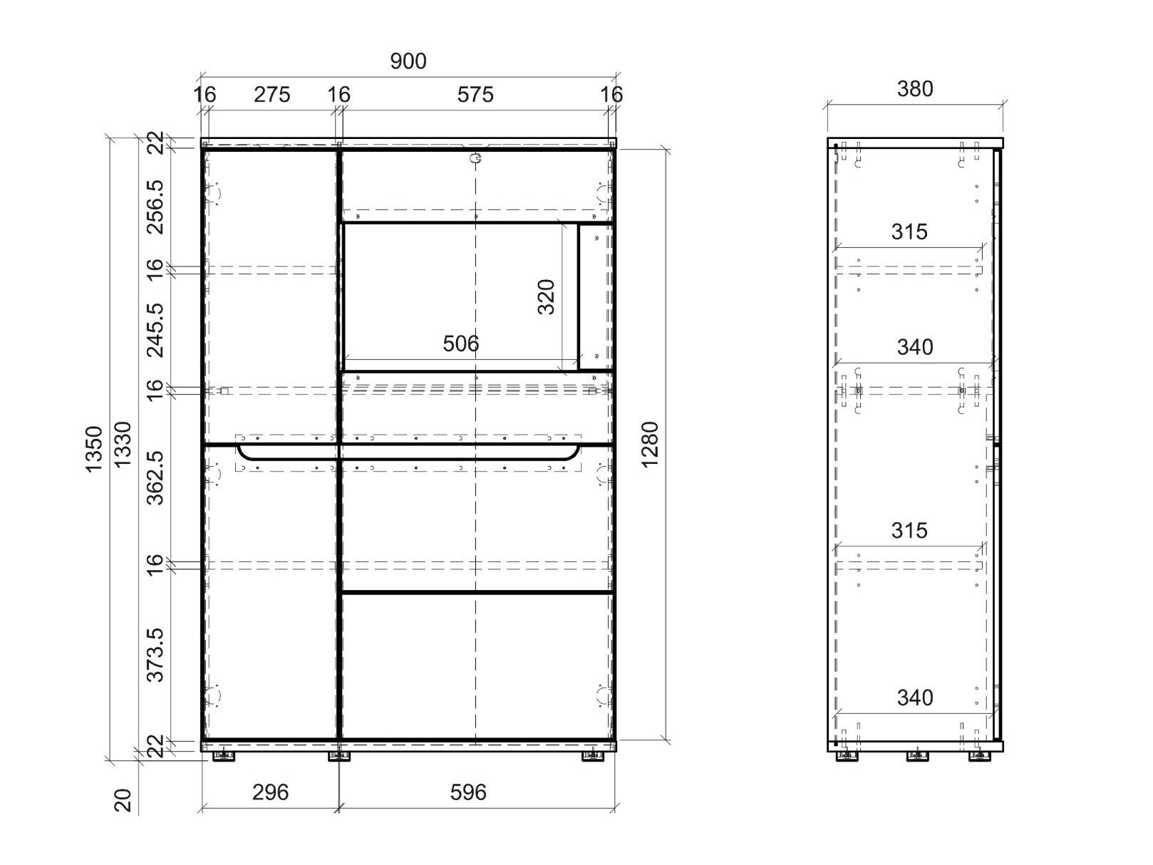 Μπουφέ Deldori 102 (Artisan βελανιδιά + Ανθρακί)